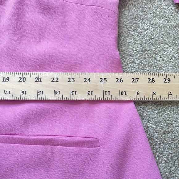 CeCe Plus Size 3X Ruched Sleeve One Button Blazer Jacket Pink Preppy Business - Picture 14 of 15